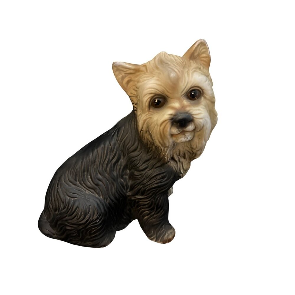 Yorkshire Terrier Figurine Excellent Condition 7” x 5 1/2” Realistic